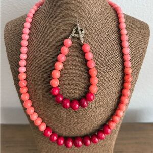 Gems En Vogue Michael Vallitutti Coral Bead Necklace and Bracelet Set